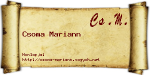 Csoma Mariann névjegykártya