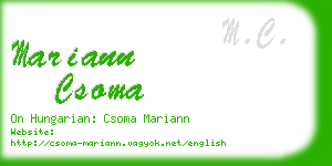 mariann csoma business card